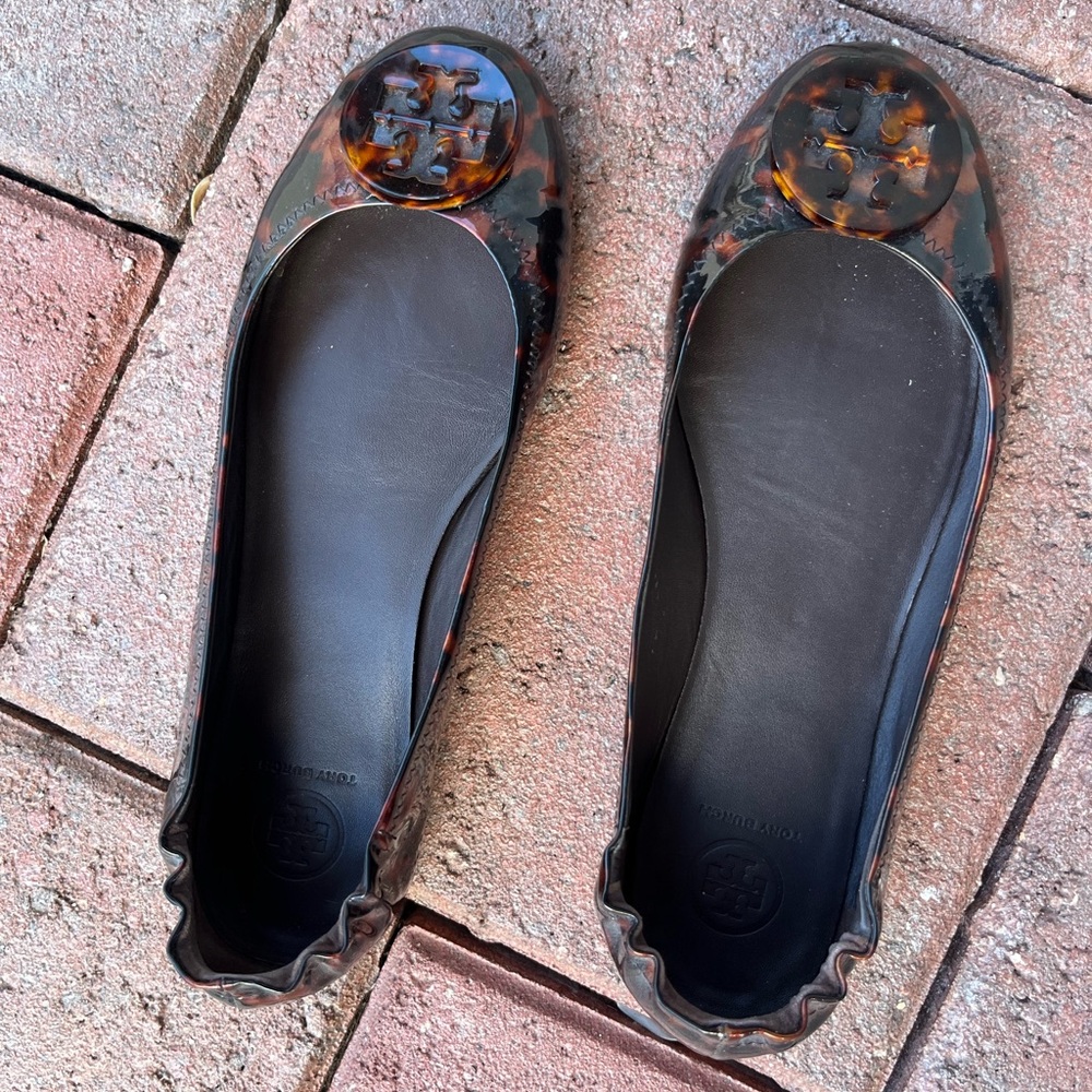 Tory Burch Minnie Travel Women's Tortoise Shell Ballet Flats
